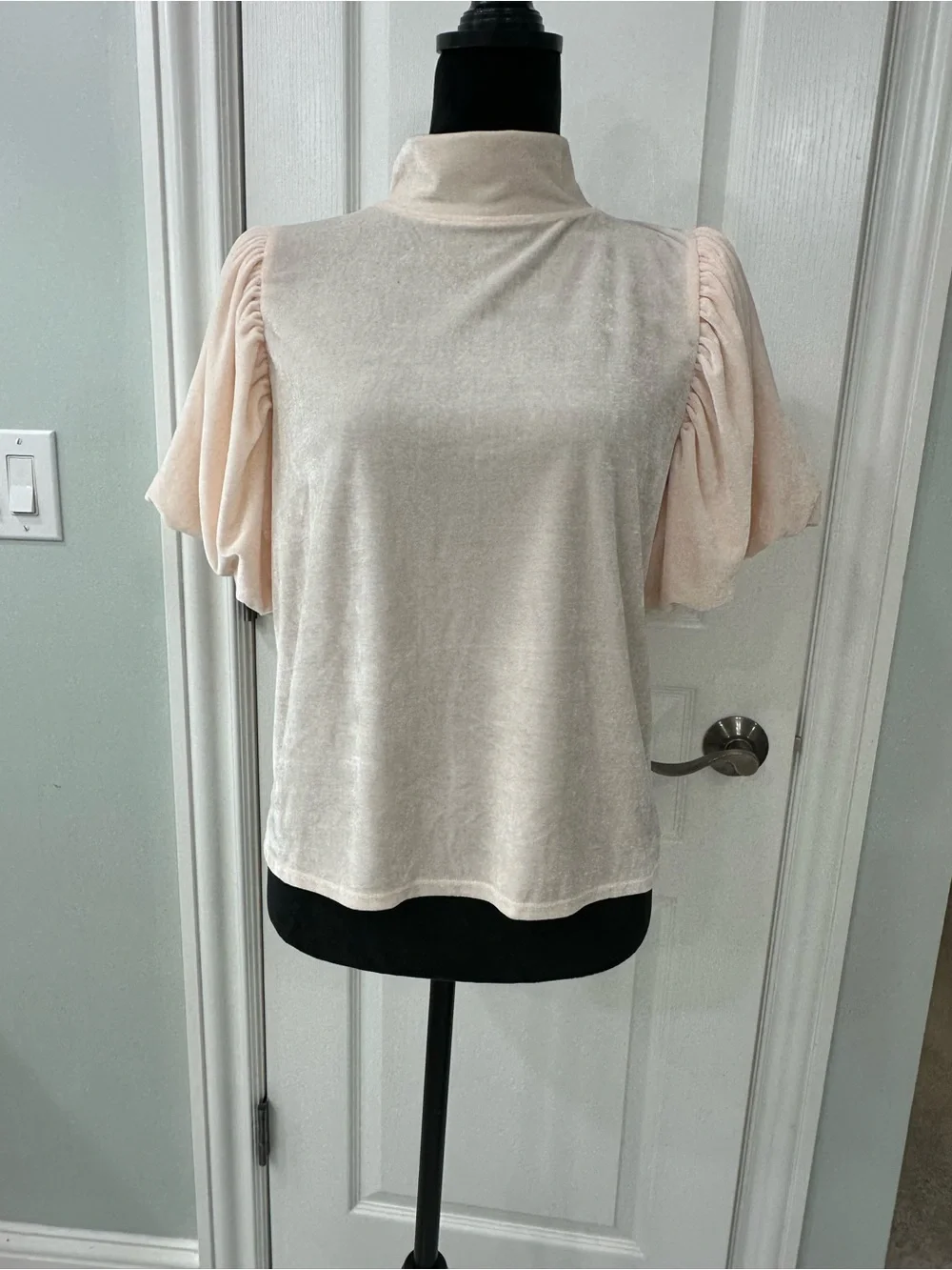 Free People Women’s Puff Sleeve Mock Neck Top